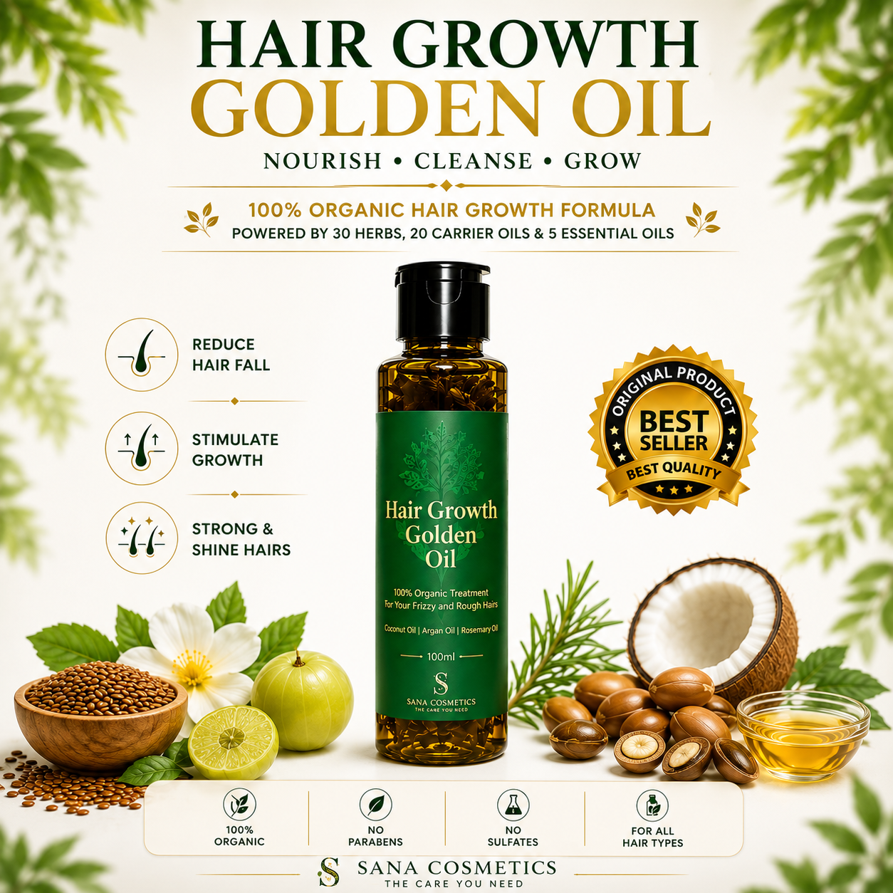 Hair Growth Golden Oil
