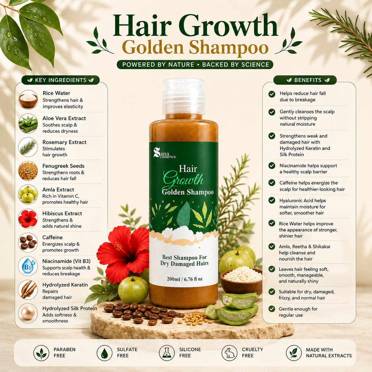 Hair Growth Golden Shampoo