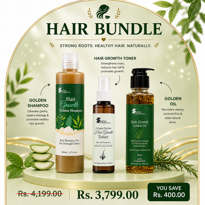 Hair Bundle (Golden Oil, Golden Shampoo, Hair Growth Toner)