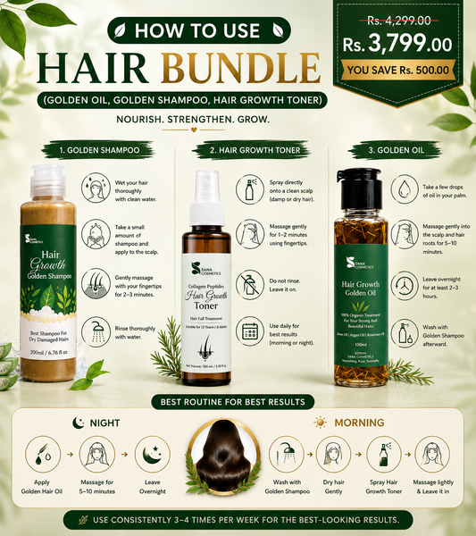 Hair Bundle (Golden Oil, Golden Shampoo, Hair Growth Toner)