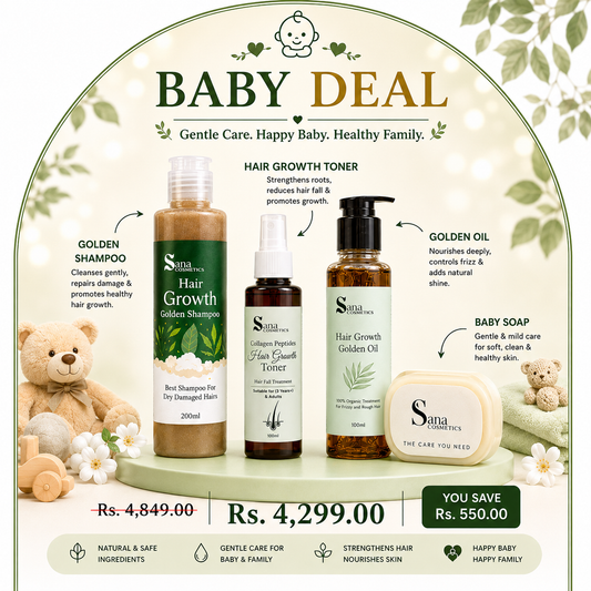 Baby Deal (Golden Oil, Golden Shampoo, hair Growth Toner,Small Baby Soap)