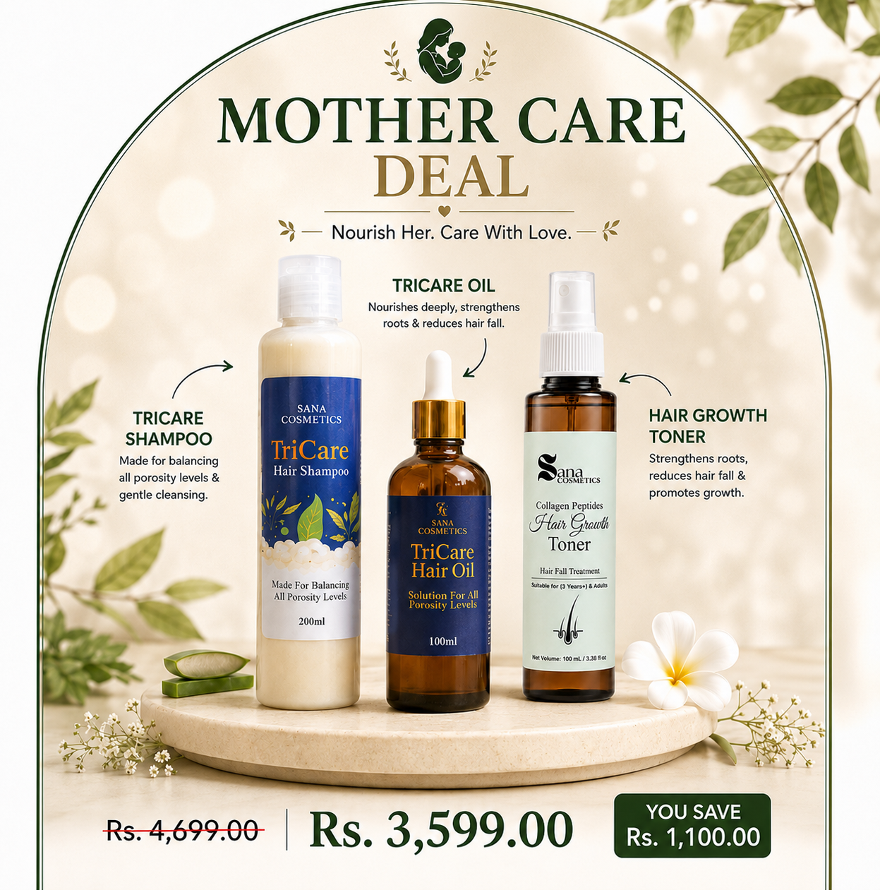 Mother Care Deal (TriCare Oil, Shampoo, Toner)